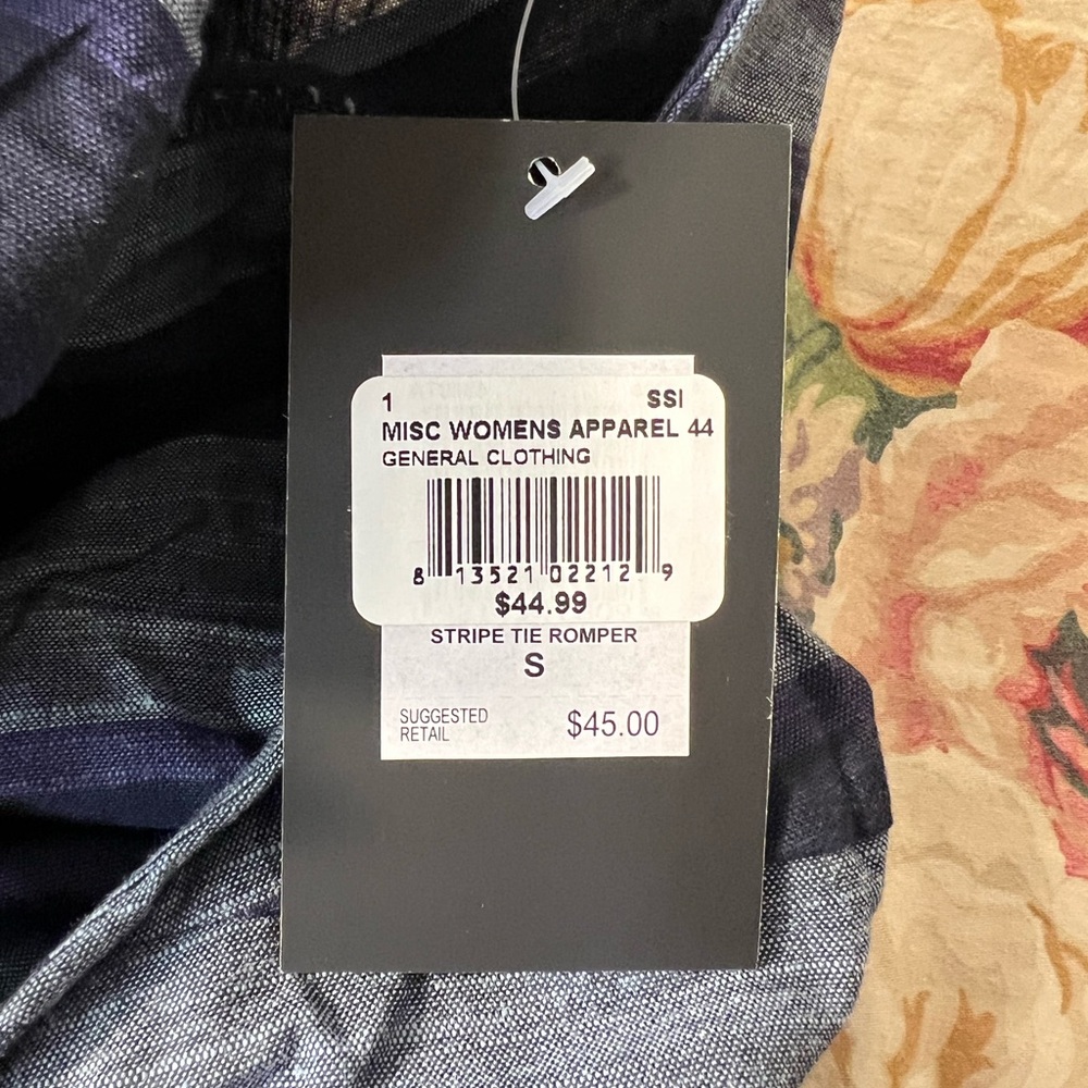 Hurley Navy and Gray Striped Romper - Picture 9 of 11